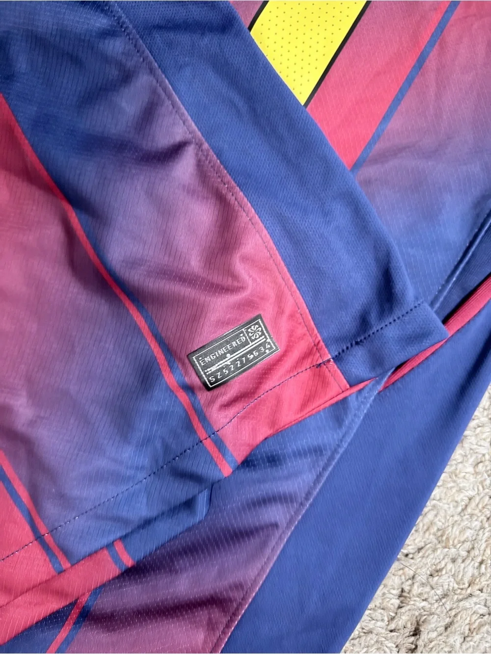Nike FC Barcelona Lamine Yamal #10 Navy Blue and Red Jersey with Yellow Accents